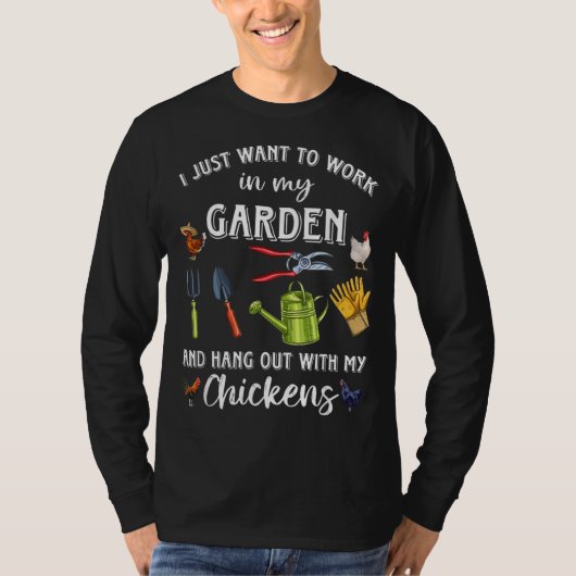 Ik wil gewoon in mijn tuin werken en er een kikker t-shirt (Voorkant)