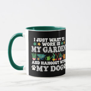 Ik wil gewoon in mijn tuin werken, grappige honden mok