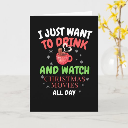 Ik wil gewoon kerstfilms kijken kaart (Gele Bloem)