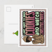 Ik wil gewoon kerstkoekjes en films bakken feestdagenkaart (Voorkant / Achterkant)