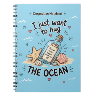 Ik Wil Gewoon Knuffelen Cute Oceaan Bericht In Eén Notitieboek