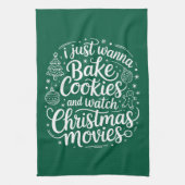 Ik wil gewoon koekjes bakken en kerstfilms kijken theedoek (Verticaal)