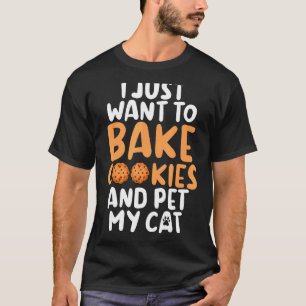 Ik Wil Gewoon Koekjes Bakken En Mijn Kat Aaien Bak T-shirt