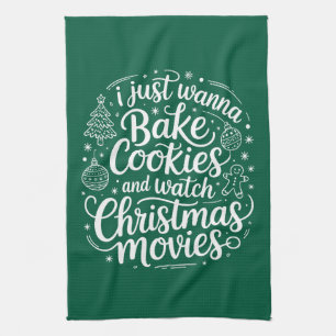 Ik Wil Gewoon Koekjes Bakken Kijk Naar Kerstfilms Theedoek