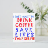 Ik wil gewoon koffie drinken briefkaart (Staand voorkant)