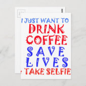 Ik wil gewoon koffie drinken briefkaart (Voorkant / Achterkant)