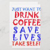 Ik wil gewoon koffie drinken briefpapier (Voorkant / Achterkant)