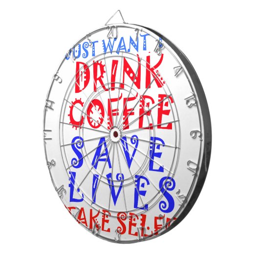 Ik wil gewoon koffie drinken dartbord (Voorkant Rechts)