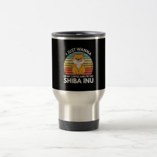 Ik wil gewoon koffie drinken en mijn shiba inu cad reisbeker