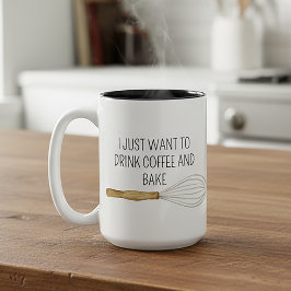 Ik wil gewoon koffie Drinken en Waterverf bakken Tweekleurige Koffiemok