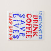 Ik wil gewoon koffie drinken legpuzzel (Horizontaal)