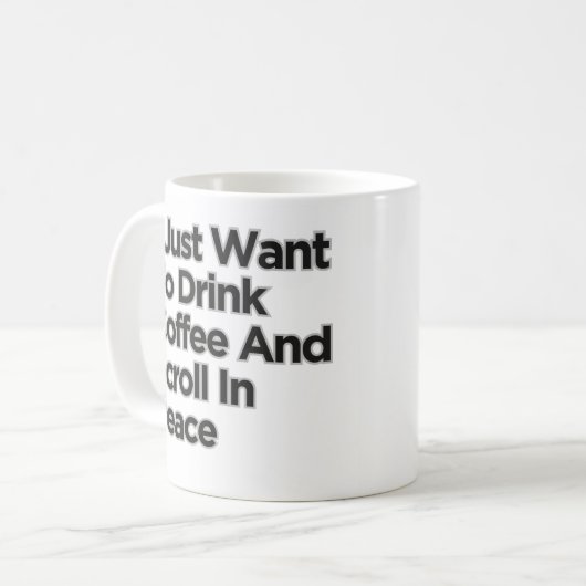 Ik wil gewoon koffie Drinken met een beetje sarcas Koffiemok (Voorkant links)