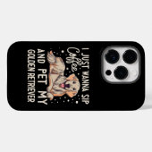 Ik wil gewoon koffie drinken met mijn Golden Retri Case-Mate iPhone Case (Achterkant (horizontaal))