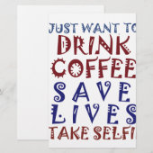 Ik wil gewoon koffie drinken, sparen levens briefpapier (Voorkant / Achterkant)