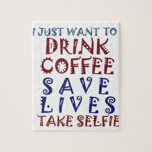 Ik wil gewoon koffie drinken, sparen levens legpuzzel