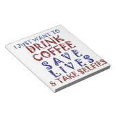 Ik wil gewoon koffie drinken, sparen levens notitieblok (Schuin)