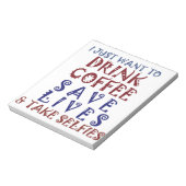 Ik wil gewoon koffie drinken, sparen levens notitieblok (Linkerzijde)