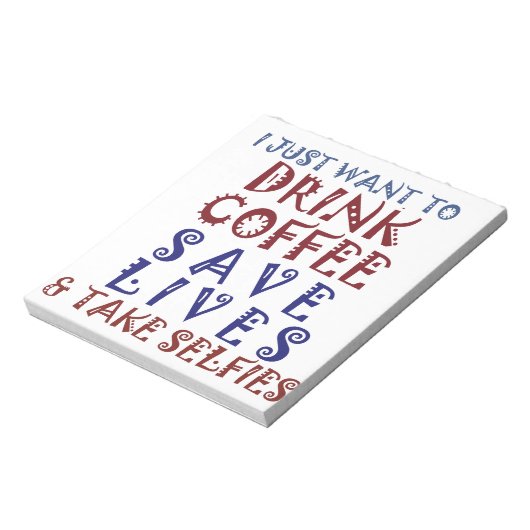 Ik wil gewoon koffie drinken, sparen levens notitieblok (Linkerzijde)