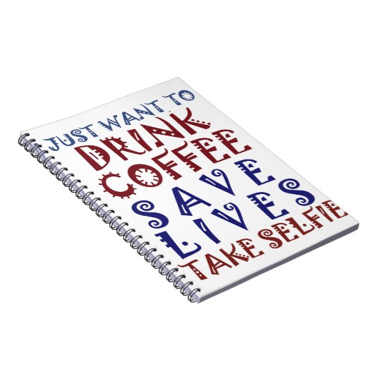 Ik wil gewoon koffie drinken, sparen levens notitieboek (Rechterzijde)