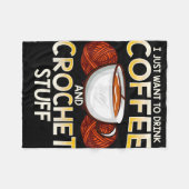 Ik wil gewoon koffie en crouchet Drinken Fleece Deken (Voorkant (Horizontaal))