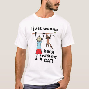 Ik wil gewoon met mijn kat chillen! Humoristisch T T-shirt