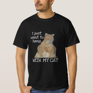 Ik wil gewoon met mijn kat hangen! Manx Cat T-shirt