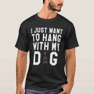 Ik wil gewoon met mijn Manchester Terrier hond han T-shirt