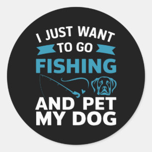 Ik wil gewoon mijn hond gaan aaien en Gevist Ronde Sticker