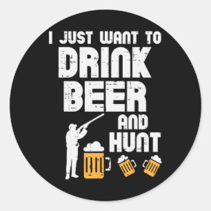 Ik wil gewoon op grappige herten jagen jager vader ronde sticker