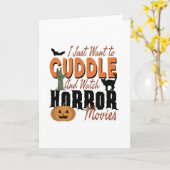 Ik wil gewoon ronddraaien en horrorfilms bekijken kaart (Gele Bloem)