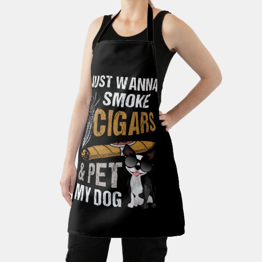 Ik wil gewoon sigaren roken en mijn hond sigaar Lo Schort (Insitu)