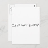 Ik wil gewoon slapen briefkaart (Voorkant / Achterkant)