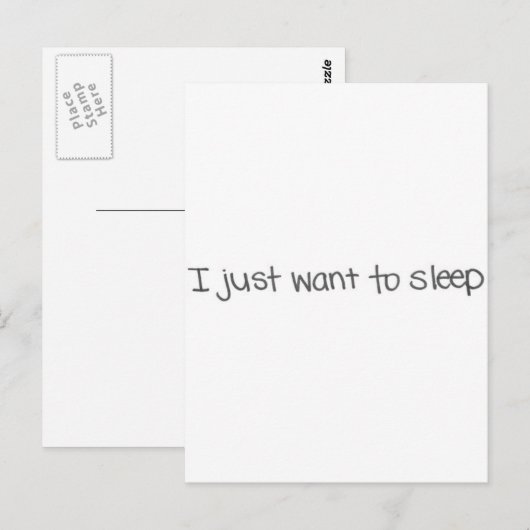 Ik wil gewoon slapen briefkaart (Voorkant / Achterkant)