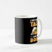 Ik wil gewoon taco's eten en echte boeken grappige koffiemok (Voorkant rechts)