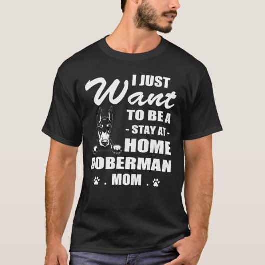 Ik wil gewoon thuis blijven, Doberman, met Kerstmi T-shirt (Voorkant)