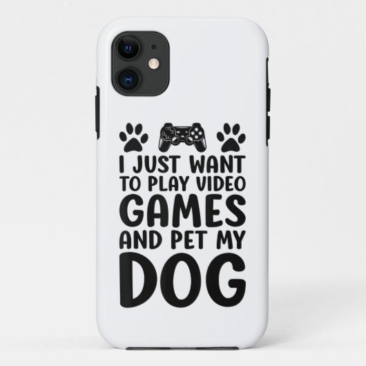 Ik wil gewoon videogames spelen en mijn hond aaien Case-Mate iPhone case (Achterkant)