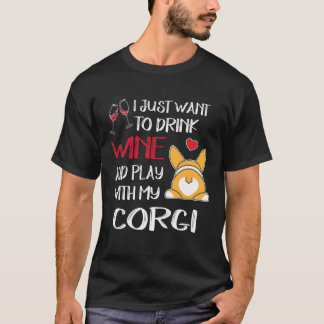 Ik wil gewoon wijn drinken t-shirt