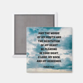 Ik wil God bijbel vers psalm behagen 19:14 Magneet (Voorkant / Achterkant)
