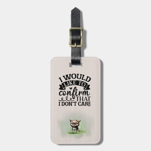 Ik wil graag bevestigen dat het me niet kan schele bagagelabel (Voorkant verticaal)