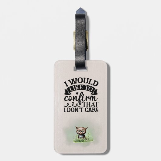 Ik wil graag bevestigen dat het me niet kan schele bagagelabel (Achterkant verticaal)