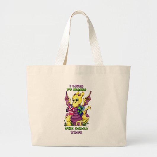 Ik wil graag dat de SOCRAK een leuke baby draak ma Grote Tote Bag (Voorkant)