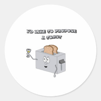 Ik wil graag een toast uitbrengen ronde sticker