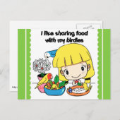 Ik wil graag eten delen met mijn geboortes briefkaart (Voorkant / Achterkant)