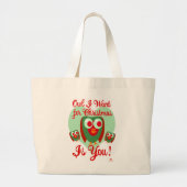 IK WIL GRAAG GRAAG Vun Vakantiemotto. Grote Tote Bag (Voorkant)
