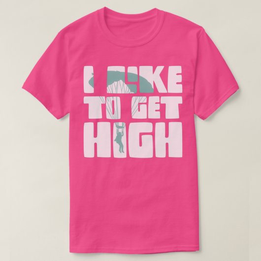 Ik wil graag high Retro skydiver Plane Skydiving T-shirt (Design voorkant)