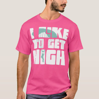 Ik wil graag high Retro skydiver Plane Skydiving T-shirt
