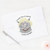 Ik wil graag met de manager spreken. Kat in een pr Ronde Sticker (Envelop)