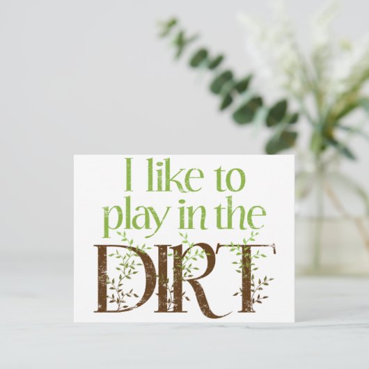 Ik wil graag spelen in de smerige grappenmakerij briefkaart (Staand voorkant)