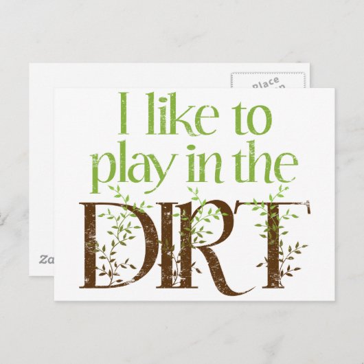 Ik wil graag spelen in de smerige grappenmakerij briefkaart (Voorkant / Achterkant)