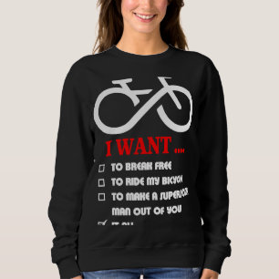 Ik wil gratis mijn fiets loslaten. trui